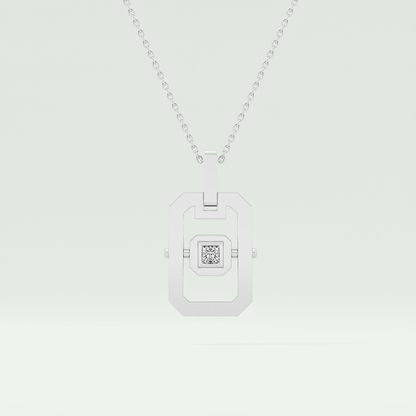 0.10 CT Princess Moissanite Diamond Solitaire Style Necklace 5