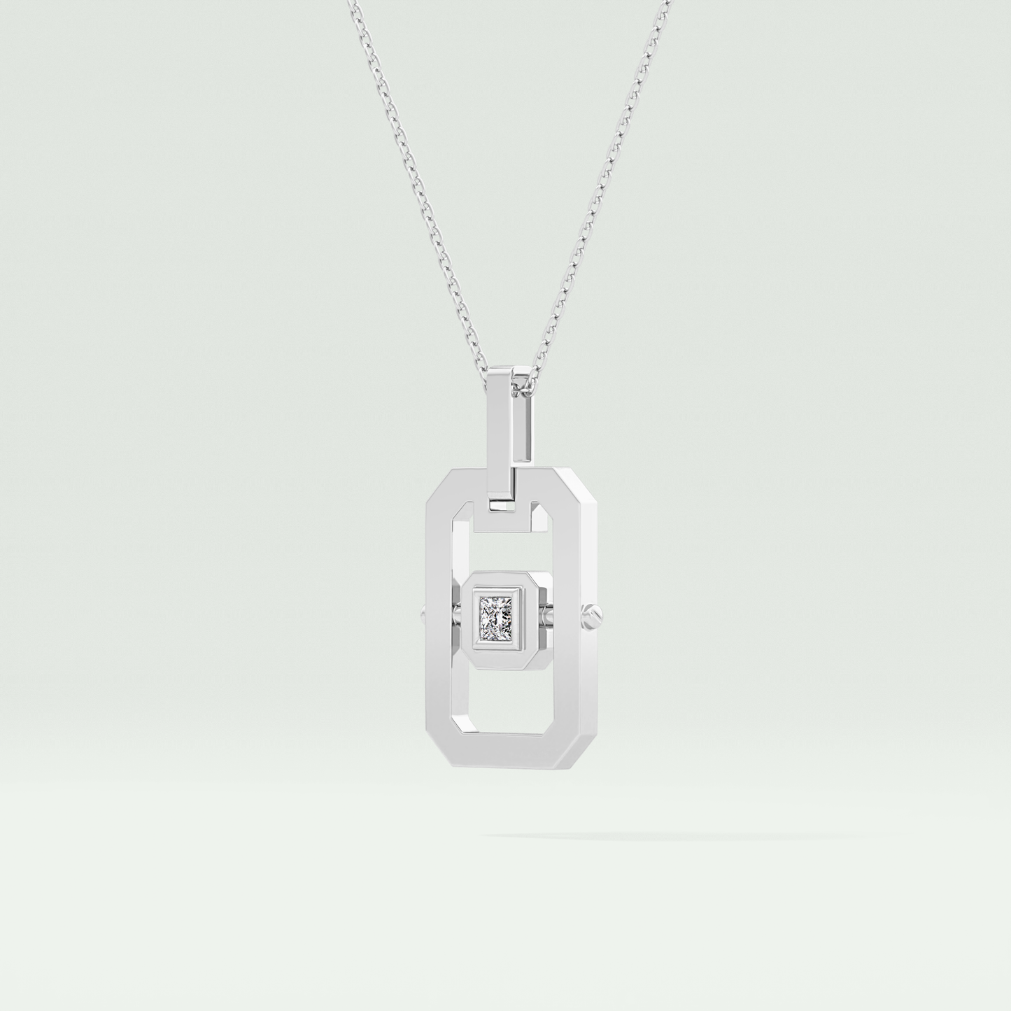 0.10 CT Princess Moissanite Diamond Solitaire Style Necklace 6