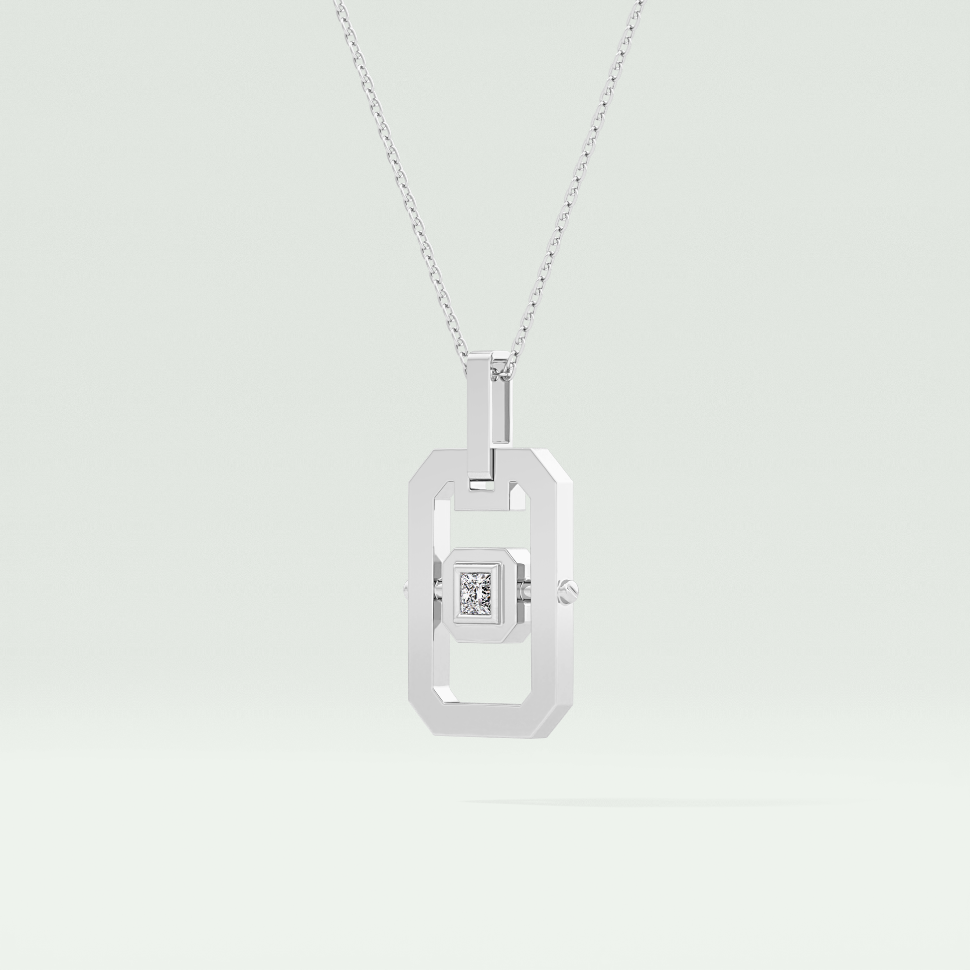 0.10 CT Princess Moissanite Diamond Solitaire Style Necklace 6