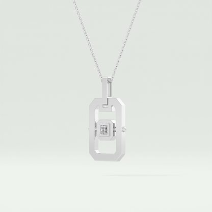 0.10 CT Princess Moissanite Diamond Solitaire Style Necklace 6