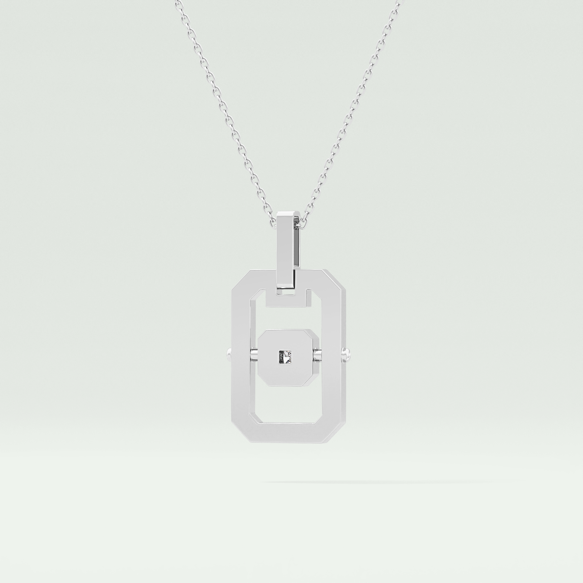 0.10 CT Princess Moissanite Diamond Solitaire Style Necklace 7