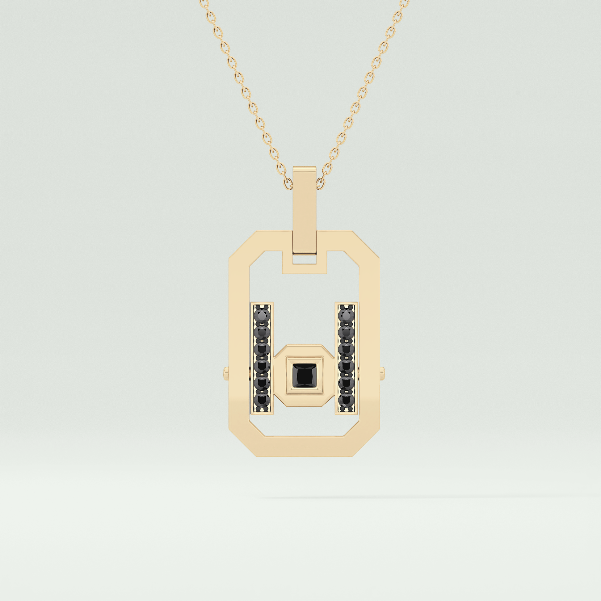 0.25 CT Classic Black Moissanite Diamond Stones Necklace 1