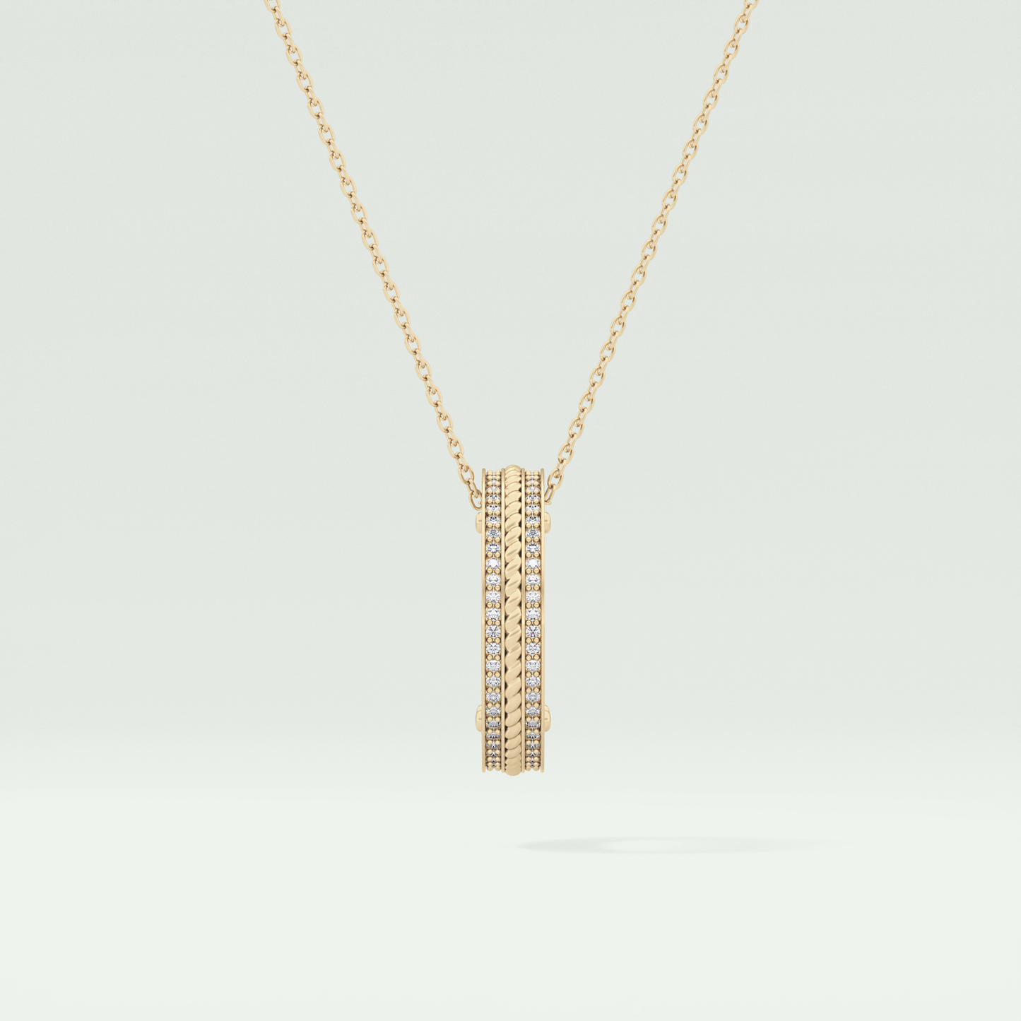 0.20 CT Round Moissanite Diamond Ring Necklace 1