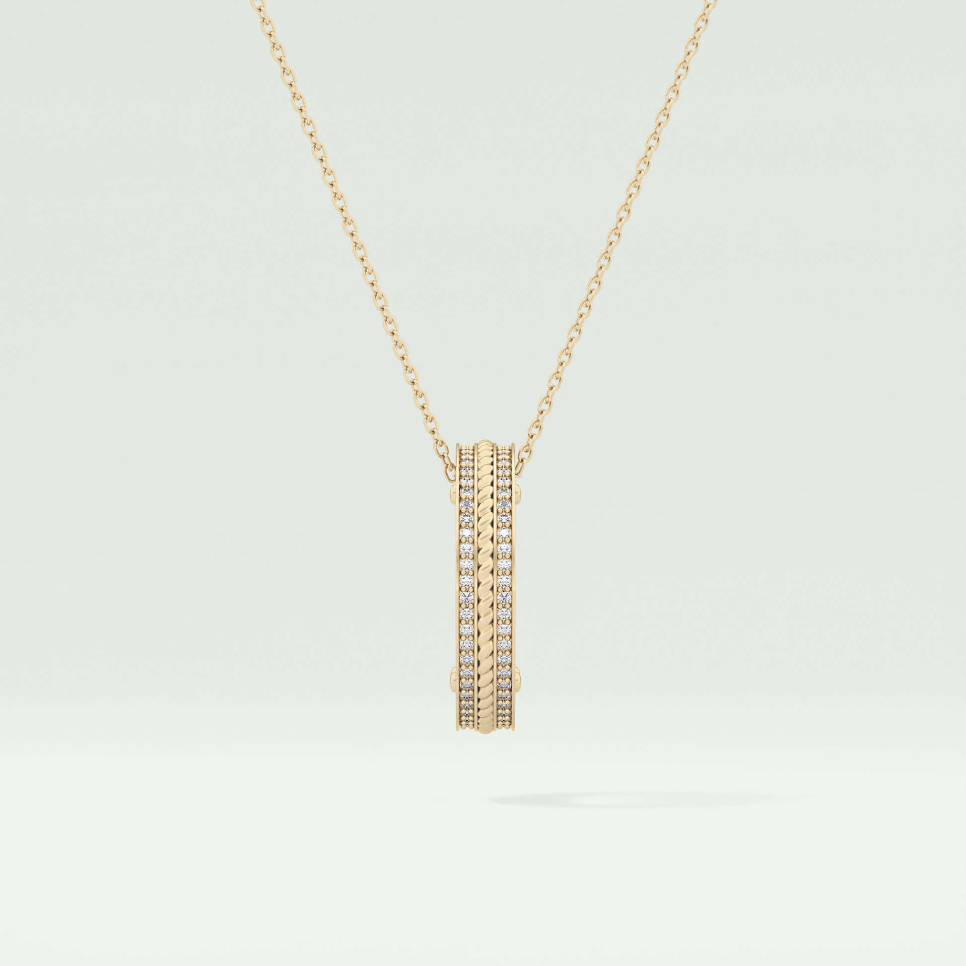 0.20 CT Round Moissanite Diamond Ring Necklace 1