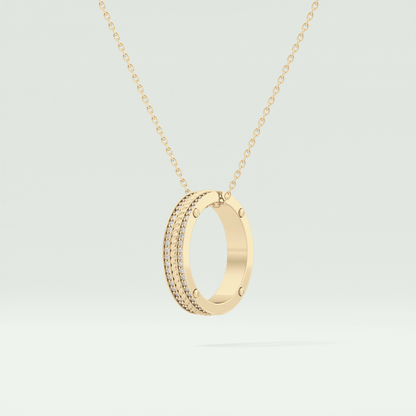 0.20 CT Round Moissanite Diamond Ring Necklace 3