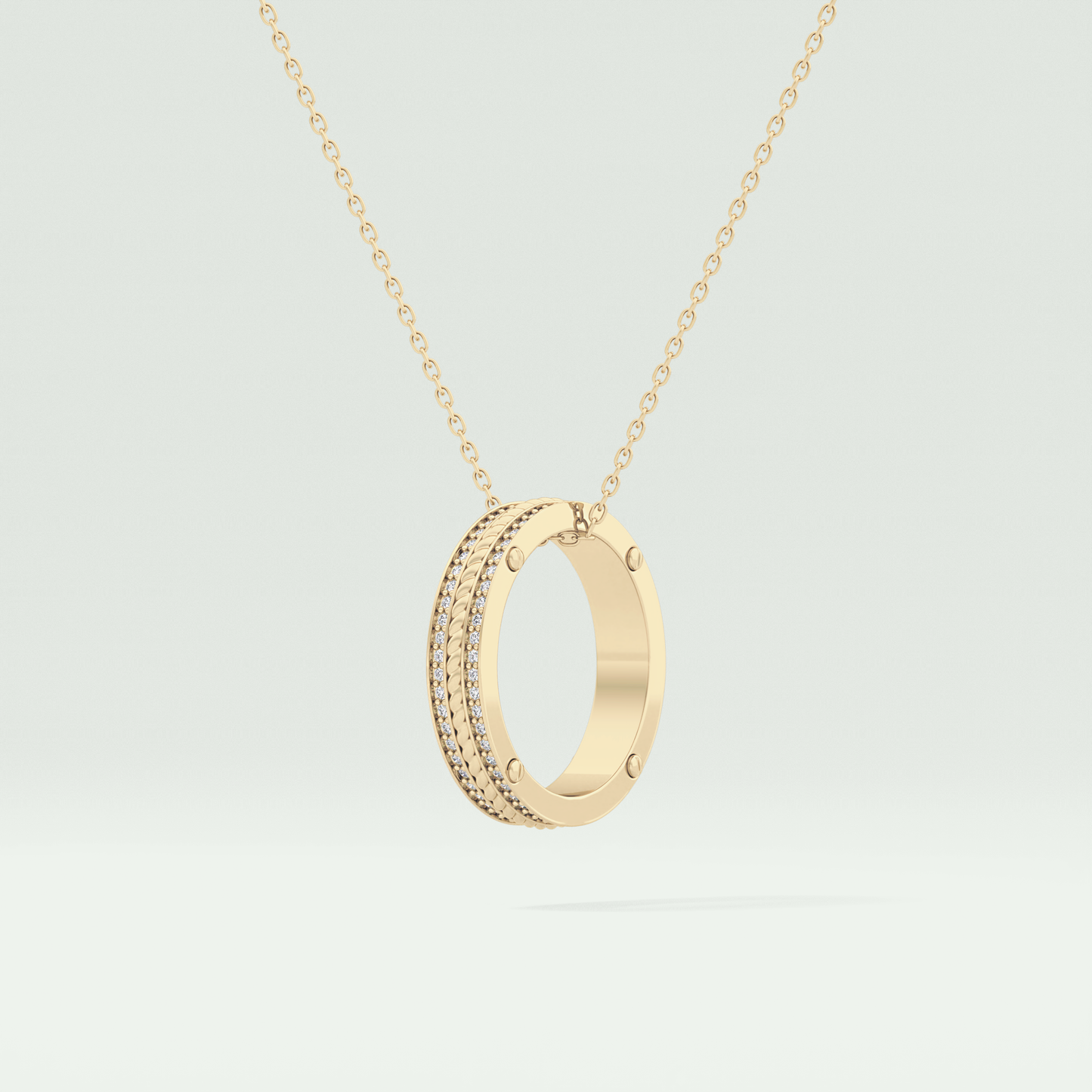 0.20 CT Round Moissanite Diamond Ring Necklace 2