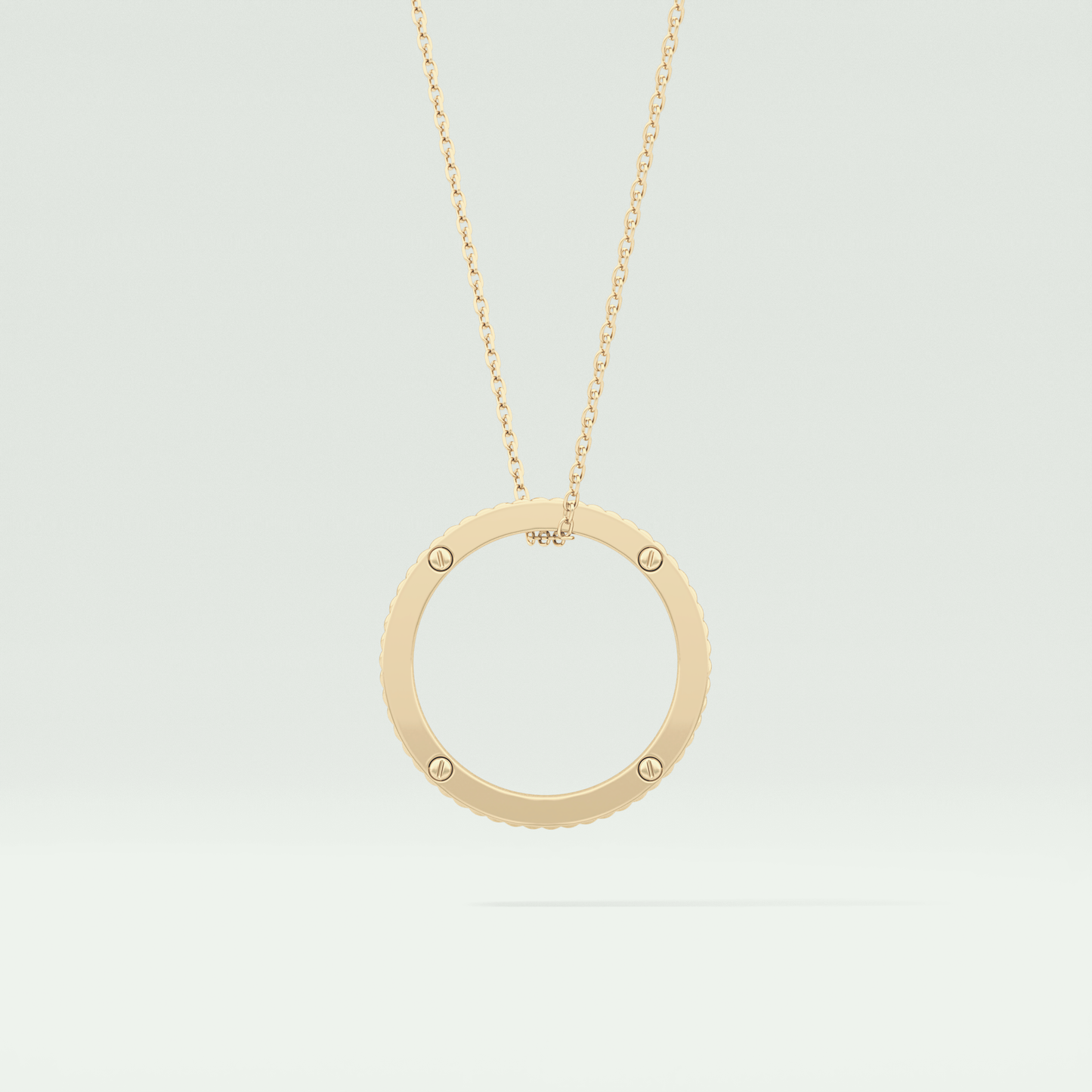 0.20 CT Round Moissanite Diamond Ring Necklace 4