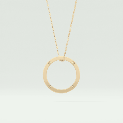 0.20 CT Round Moissanite Diamond Ring Necklace 4