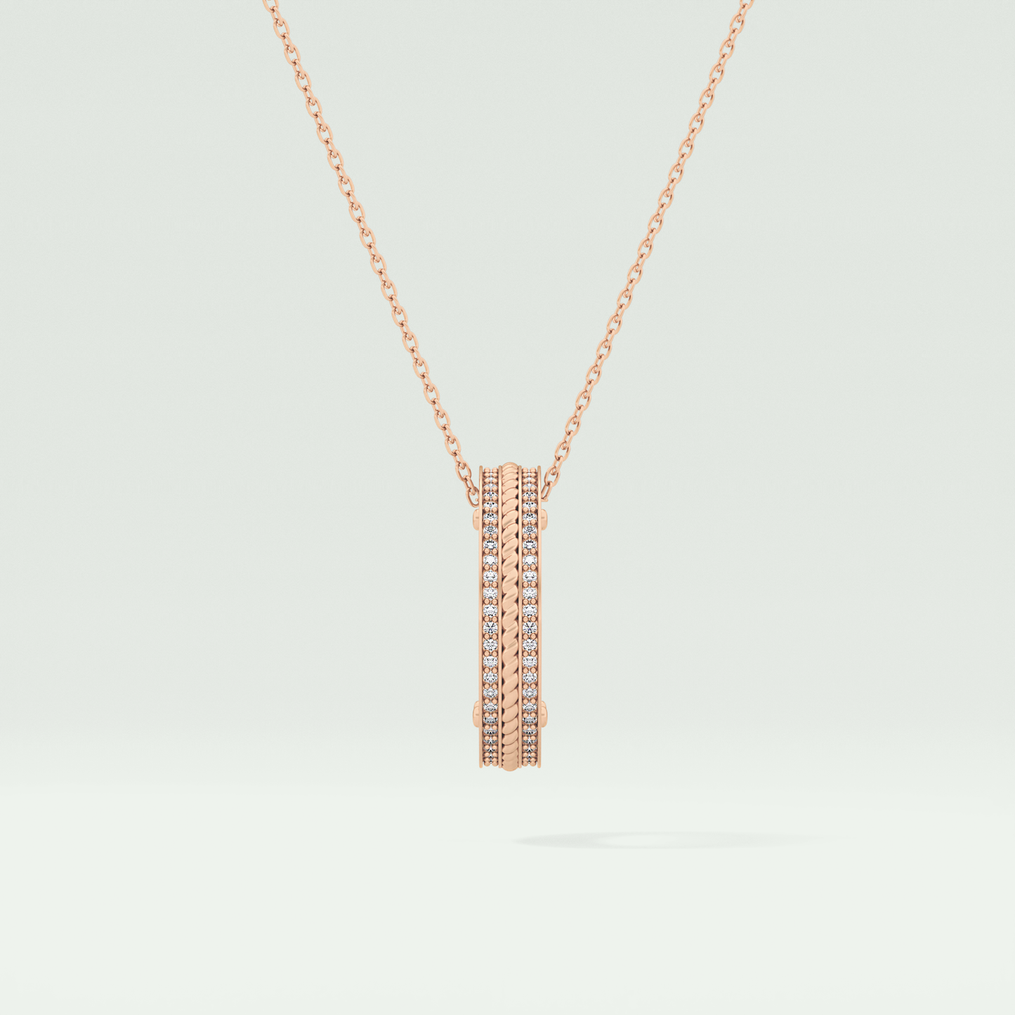 0.20 CT Round Moissanite Diamond Ring Necklace 9