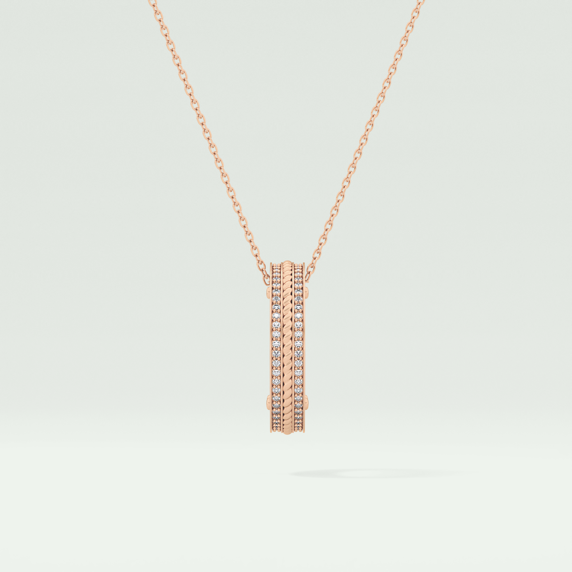 0.20 CT Round Moissanite Diamond Ring Necklace 9