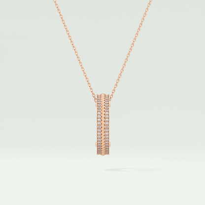 0.20 CT Round Moissanite Diamond Ring Necklace 9