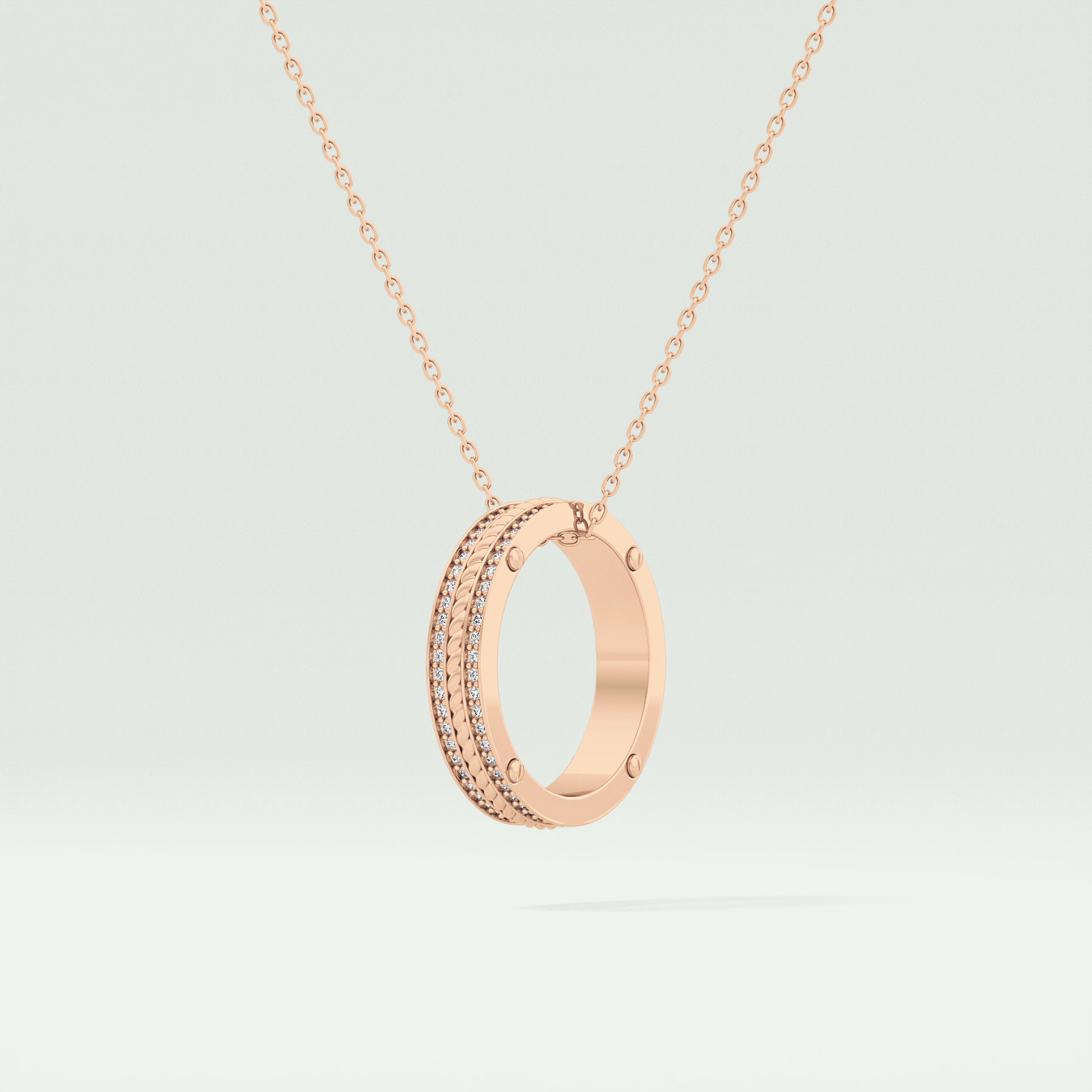 0.20 CT Round Moissanite Diamond Ring Necklace 10