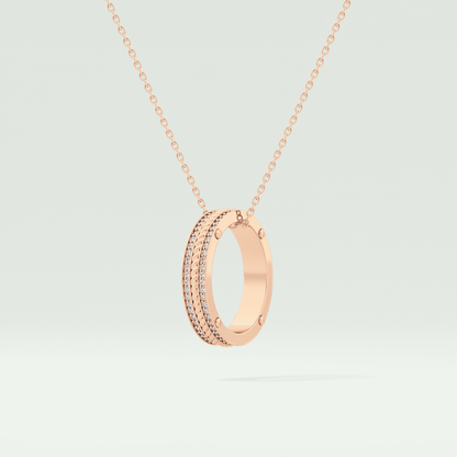 0.20 CT Round Moissanite Diamond Ring Necklace 12