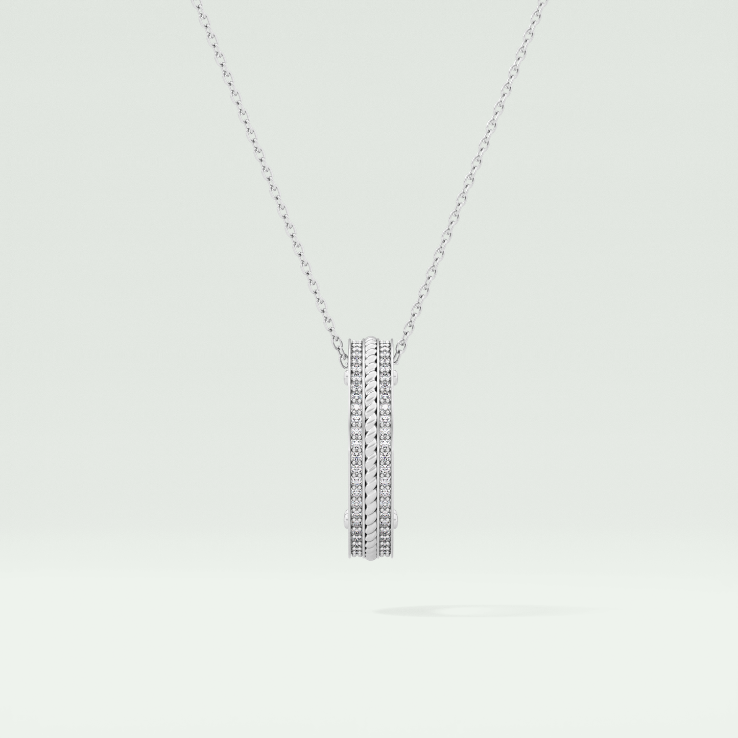 0.20 CT Round Moissanite Diamond Ring Necklace 5