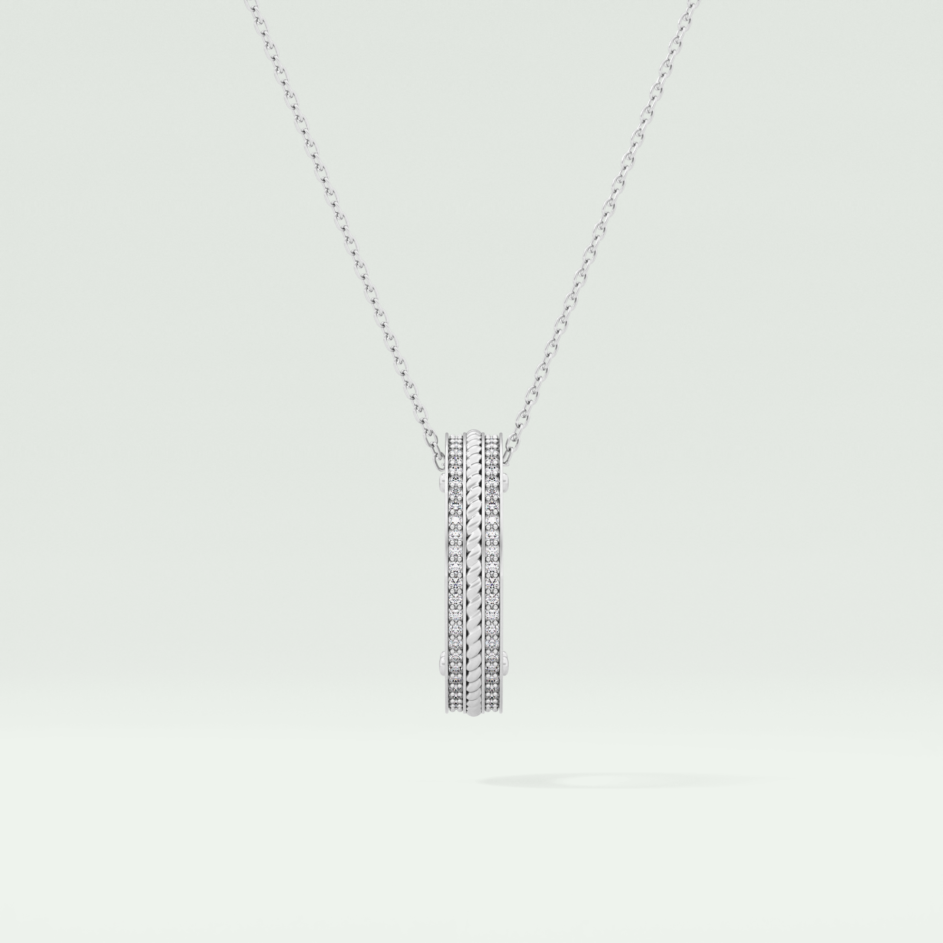 0.20 CT Round Moissanite Diamond Ring Necklace 5