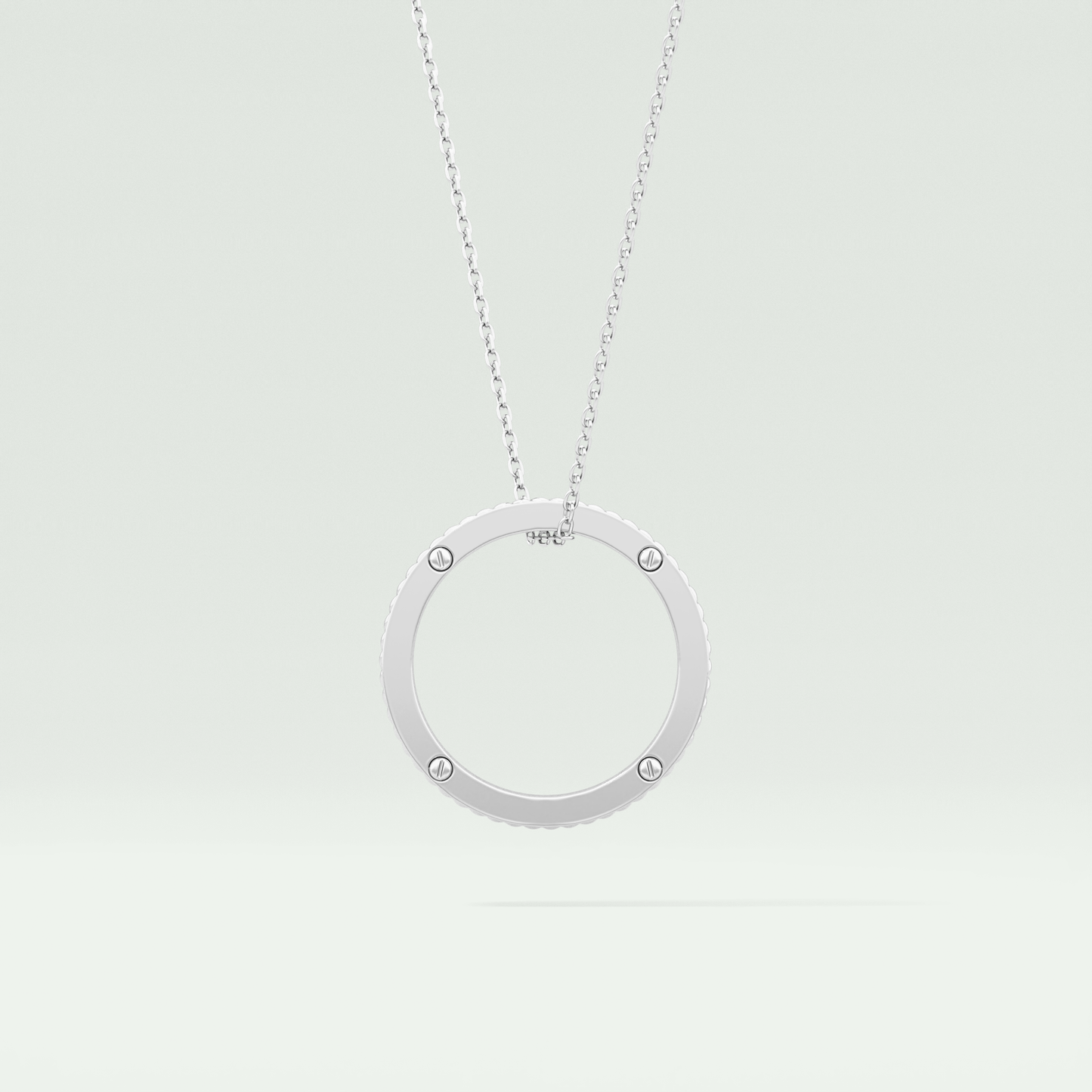 0.20 CT Round Moissanite Diamond Ring Necklace 7