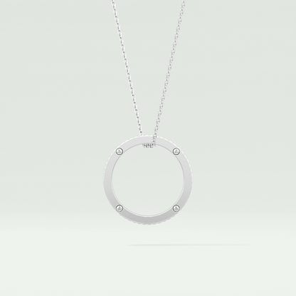 0.20 CT Round Moissanite Diamond Ring Necklace 7