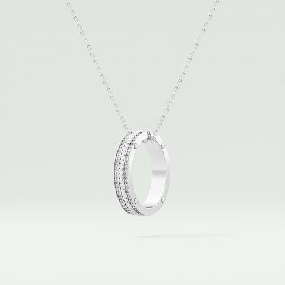 0.20 CT Round Moissanite Diamond Ring Necklace 8