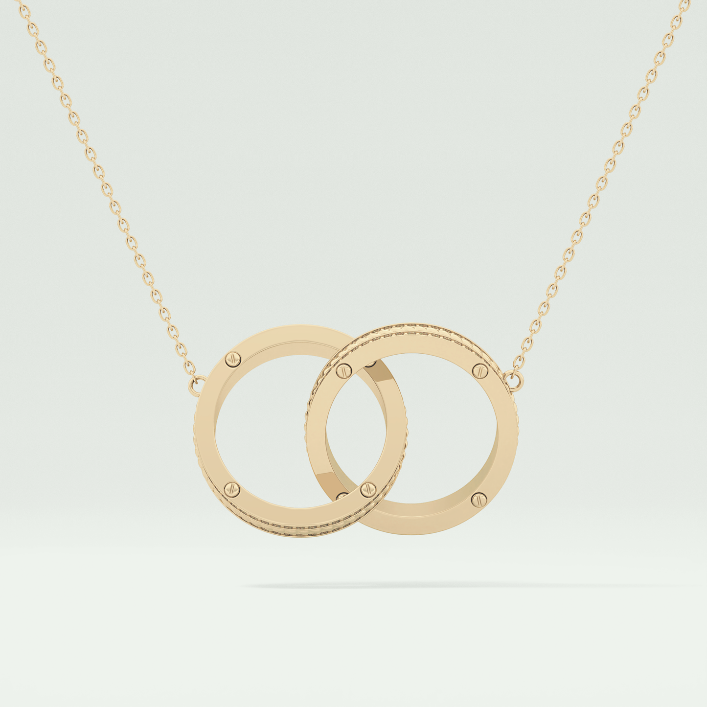 0.20 CT Round Moissanite Stones Open Circle Necklace 1