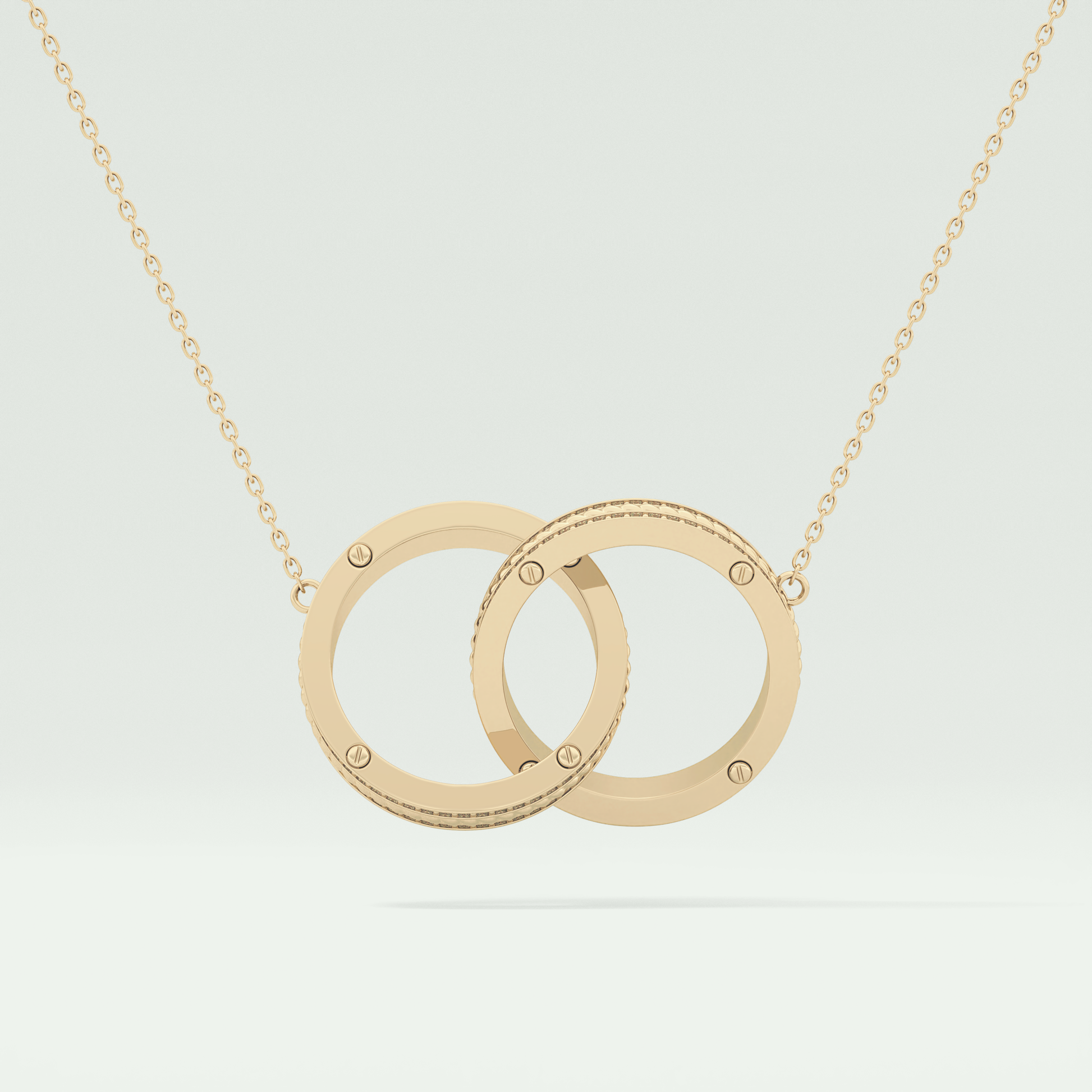 0.20 CT Round Moissanite Stones Open Circle Necklace 1