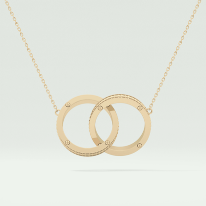 0.20 CT Round Moissanite Stones Open Circle Necklace 1