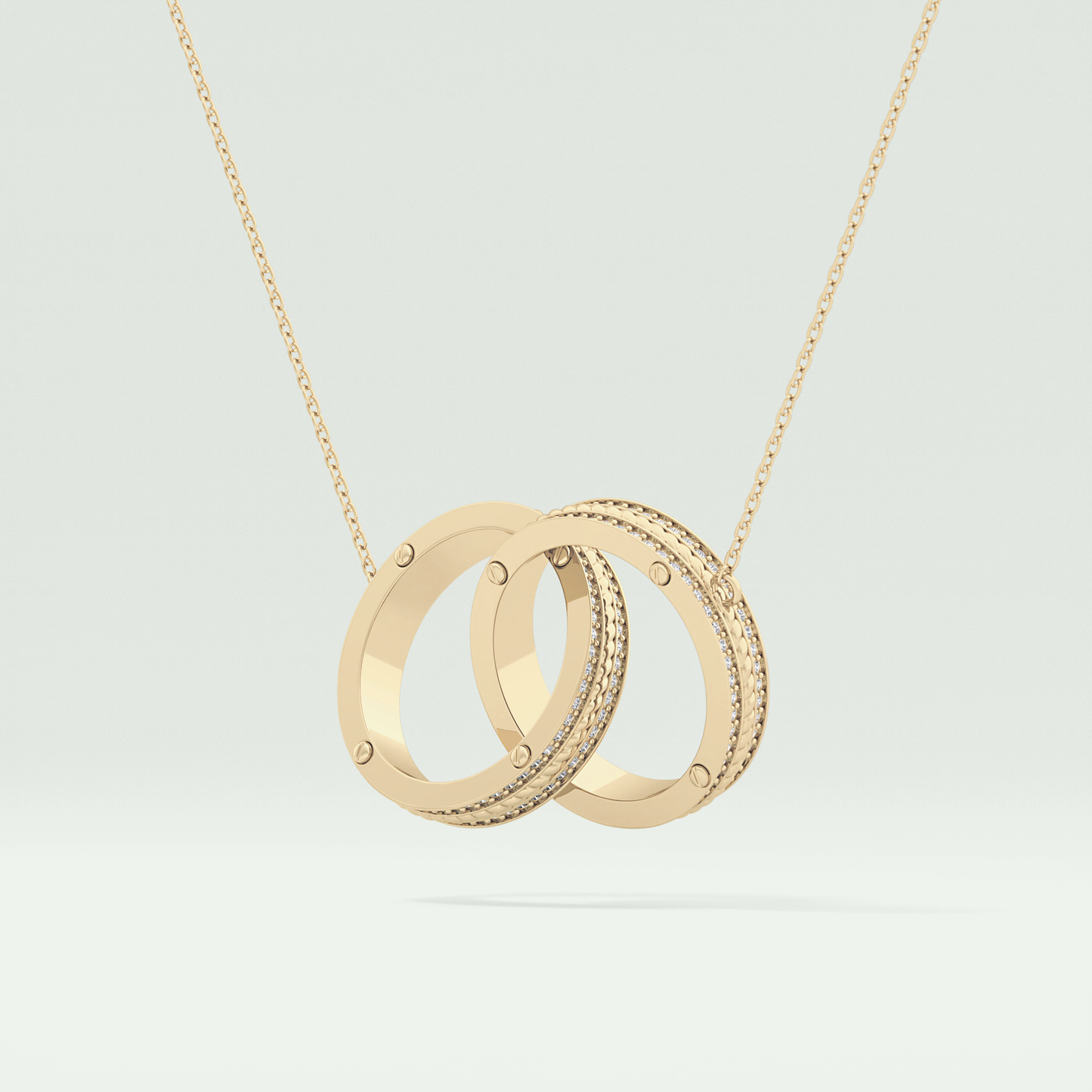 0.20 CT Round Moissanite Stones Open Circle Necklace 3