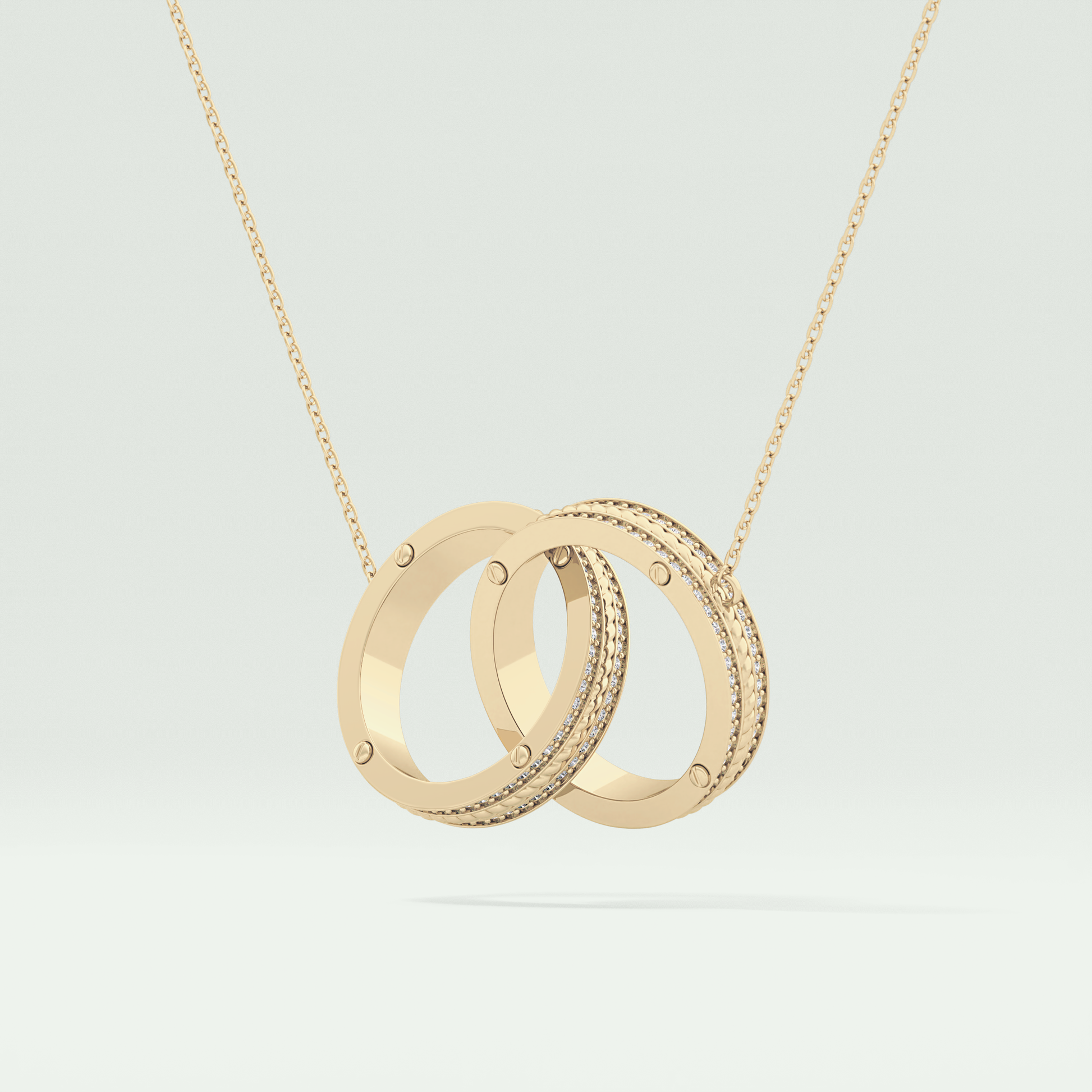 0.20 CT Round Moissanite Stones Open Circle Necklace 3