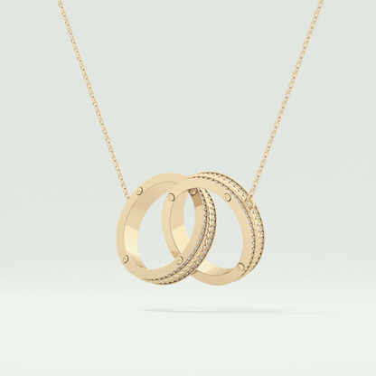 0.20 CT Round Moissanite Stones Open Circle Necklace 3