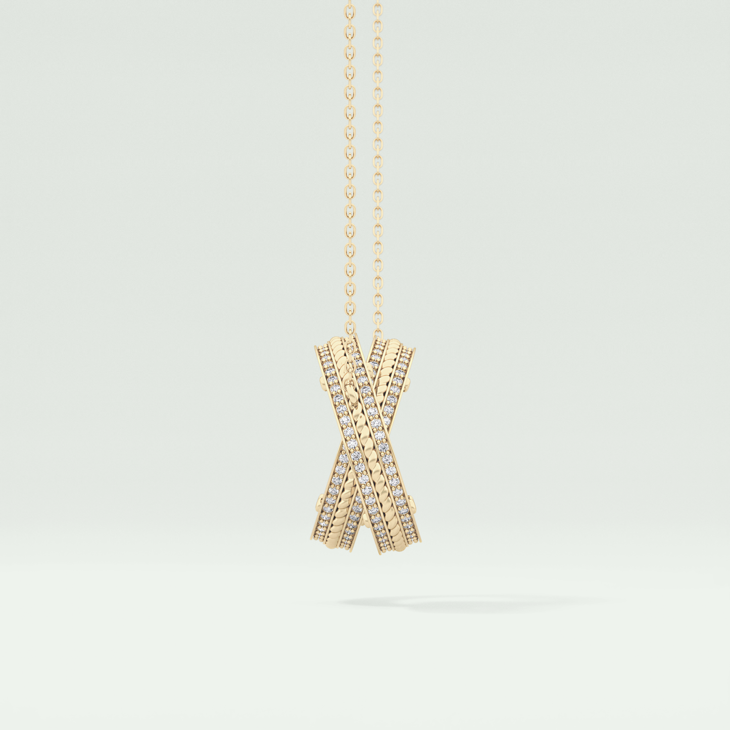 0.20 CT Round Moissanite Stones Open Circle Necklace 4