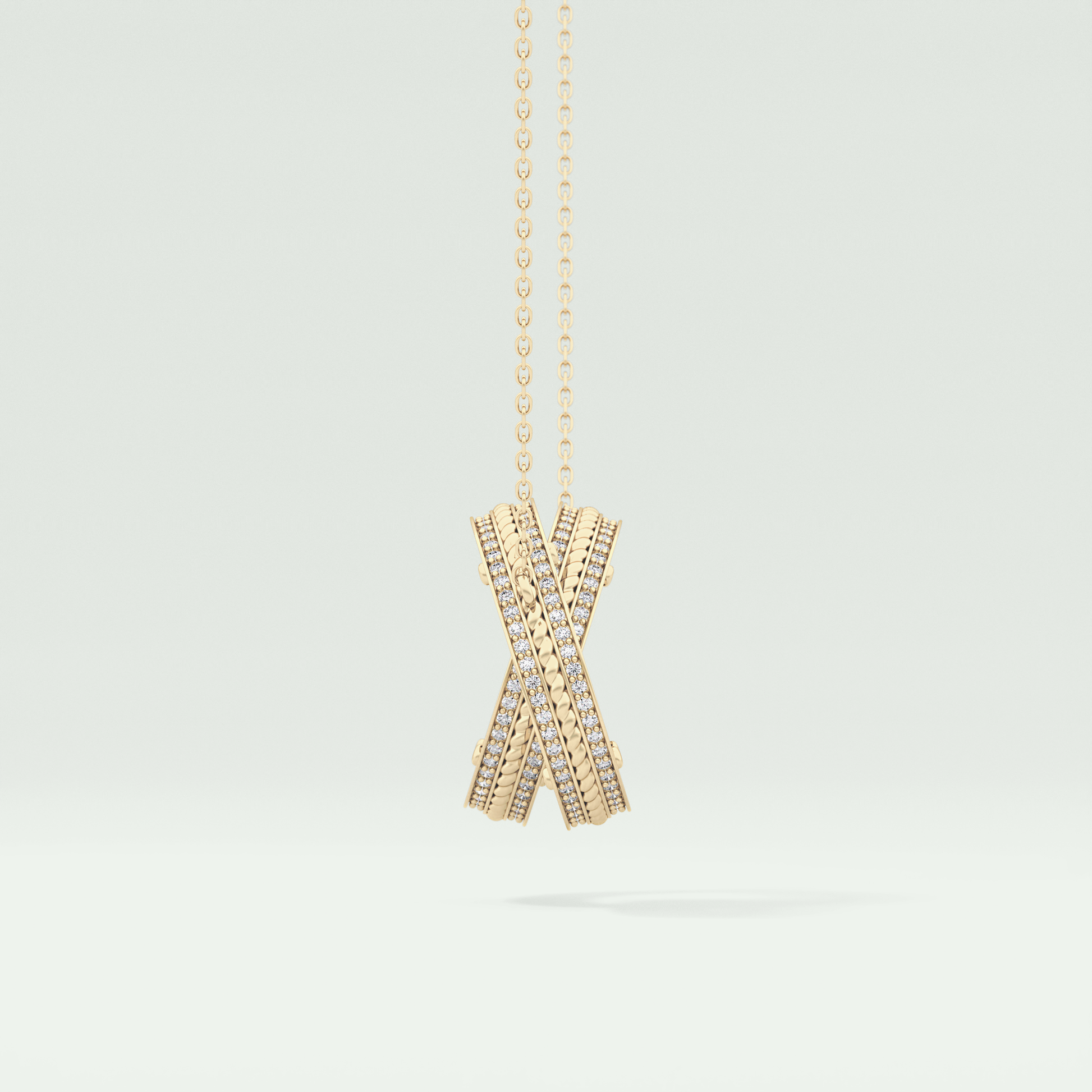 0.20 CT Round Moissanite Stones Open Circle Necklace 4