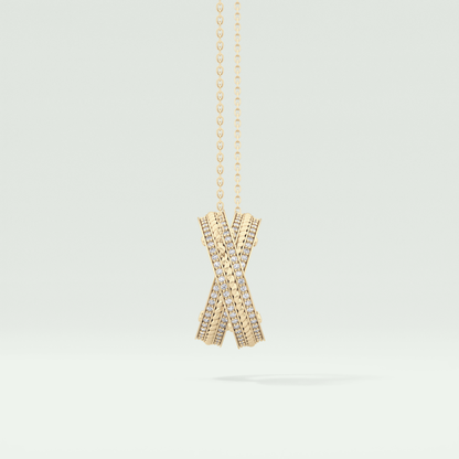 0.20 CT Round Moissanite Stones Open Circle Necklace 4