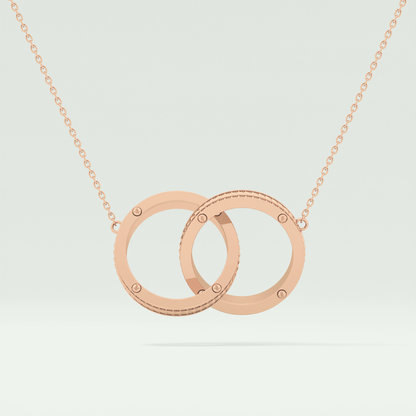 0.20 CT Round Moissanite Stones Open Circle Necklace 9