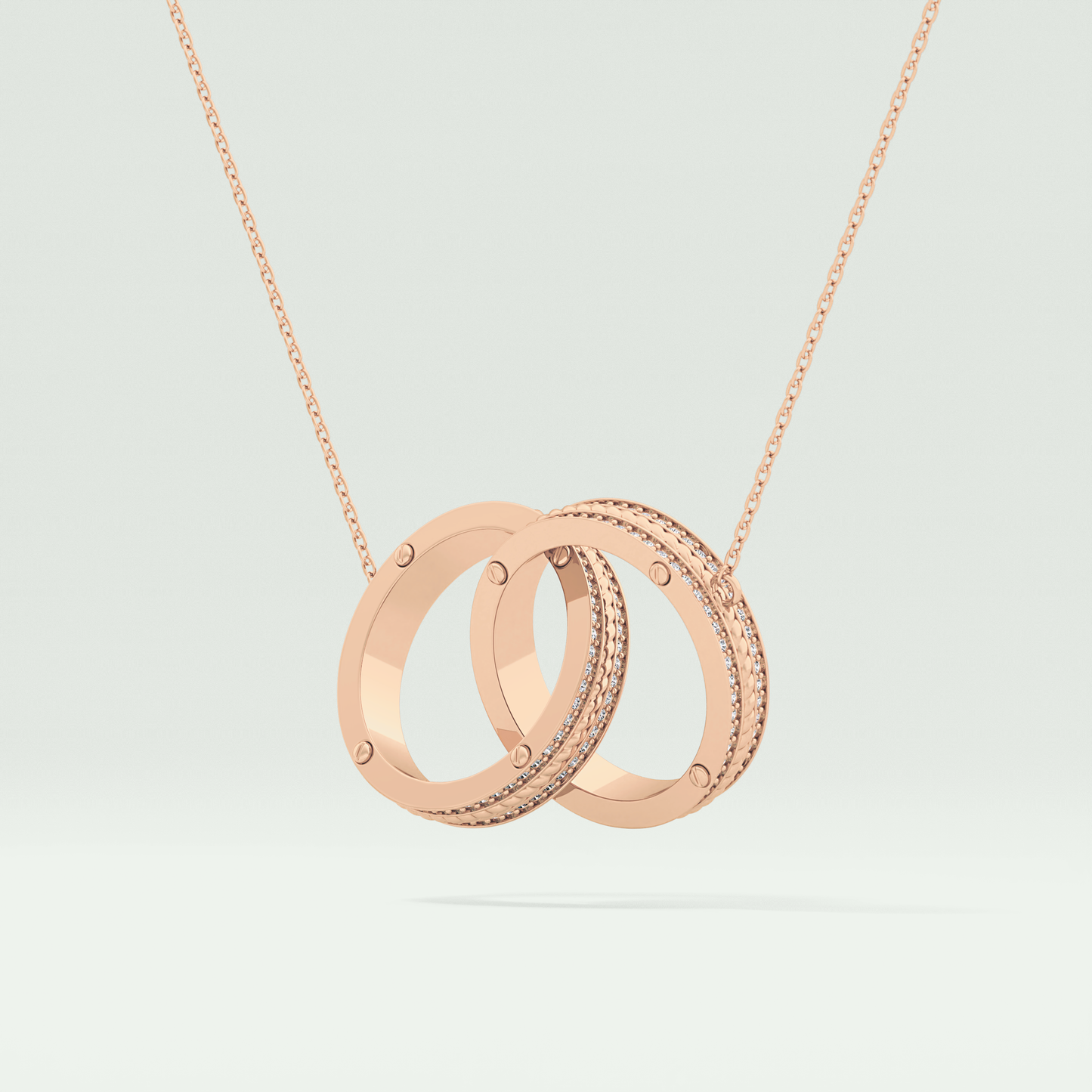 0.20 CT Round Moissanite Stones Open Circle Necklace 10