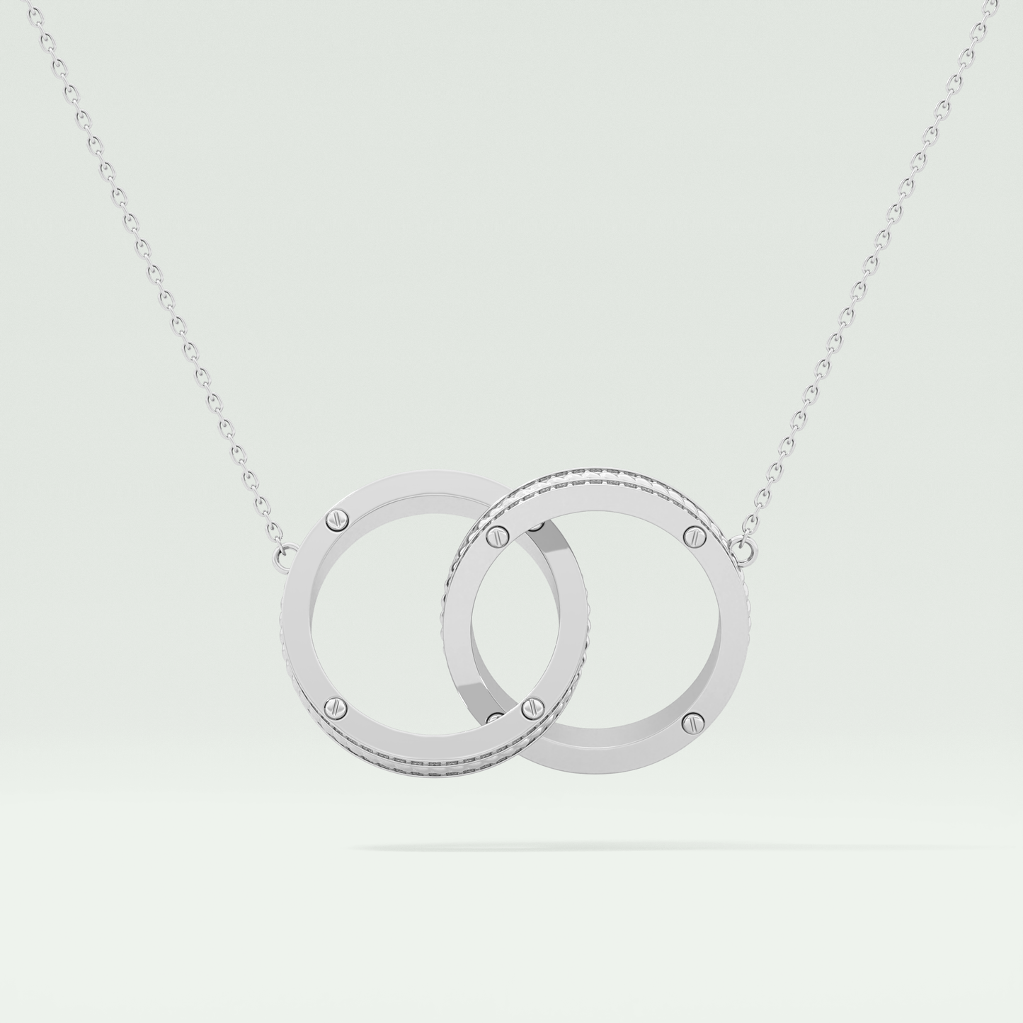 0.20 CT Round Moissanite Stones Open Circle Necklace 5