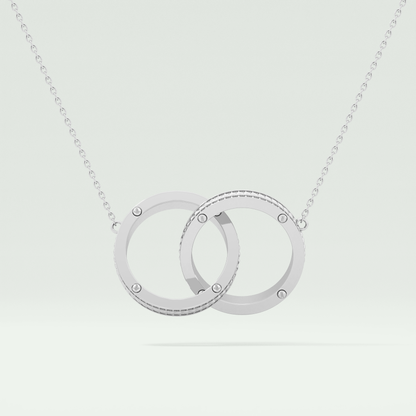 0.20 CT Round Moissanite Stones Open Circle Necklace 5