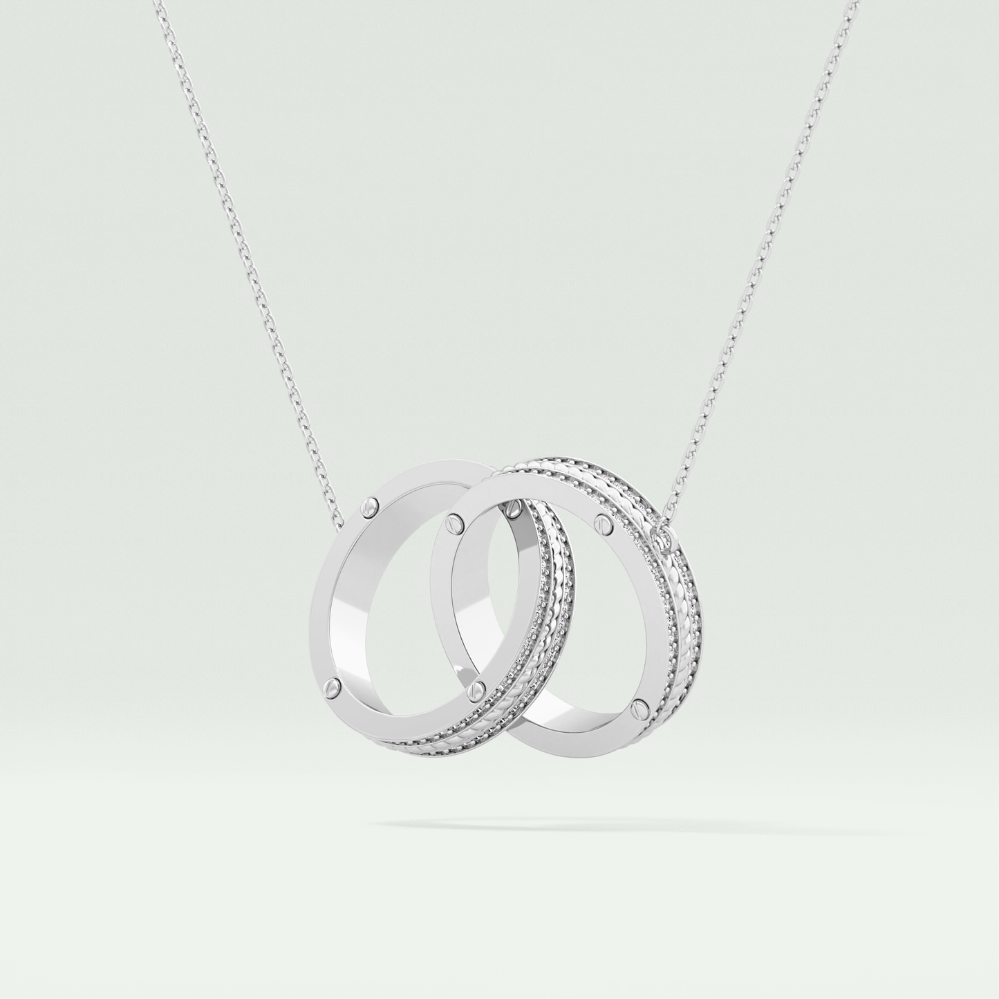 0.20 CT Round Moissanite Stones Open Circle Necklace 6