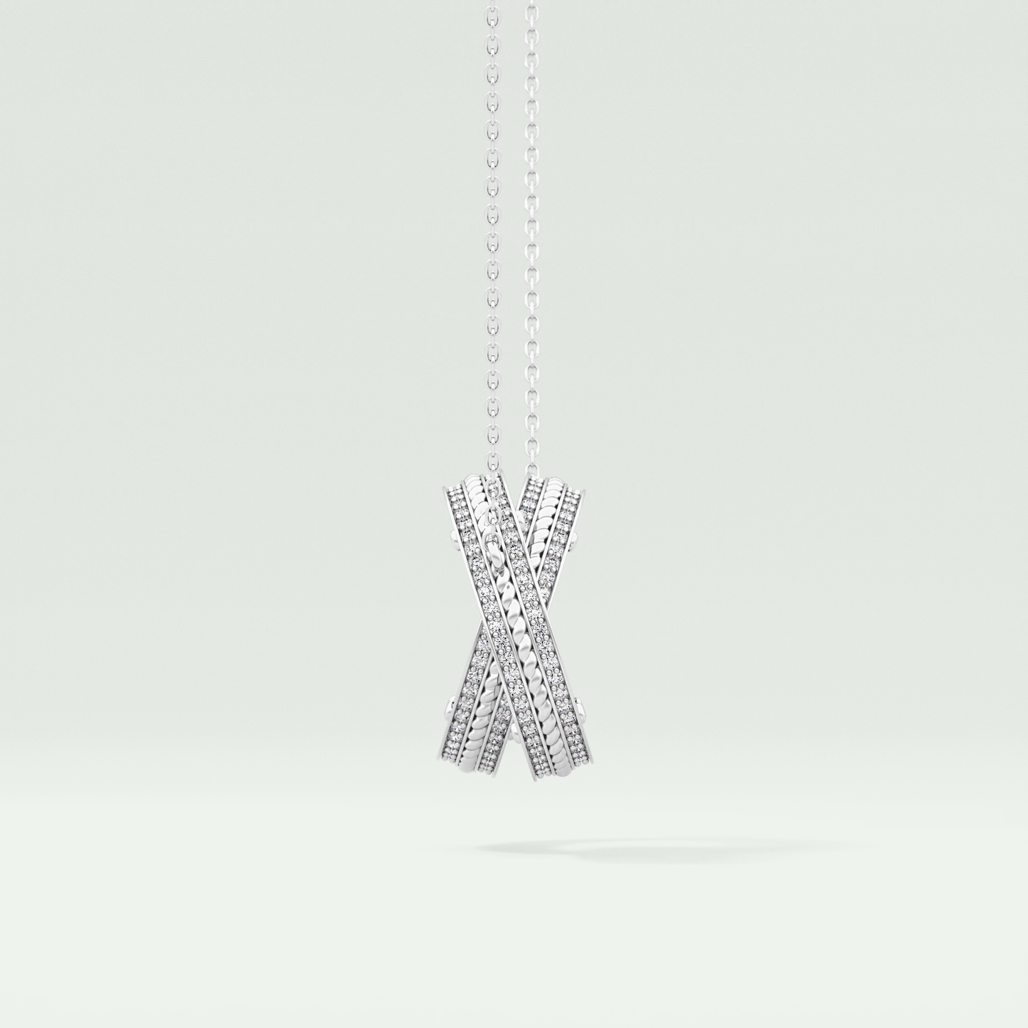 0.20 CT Round Moissanite Stones Open Circle Necklace 7