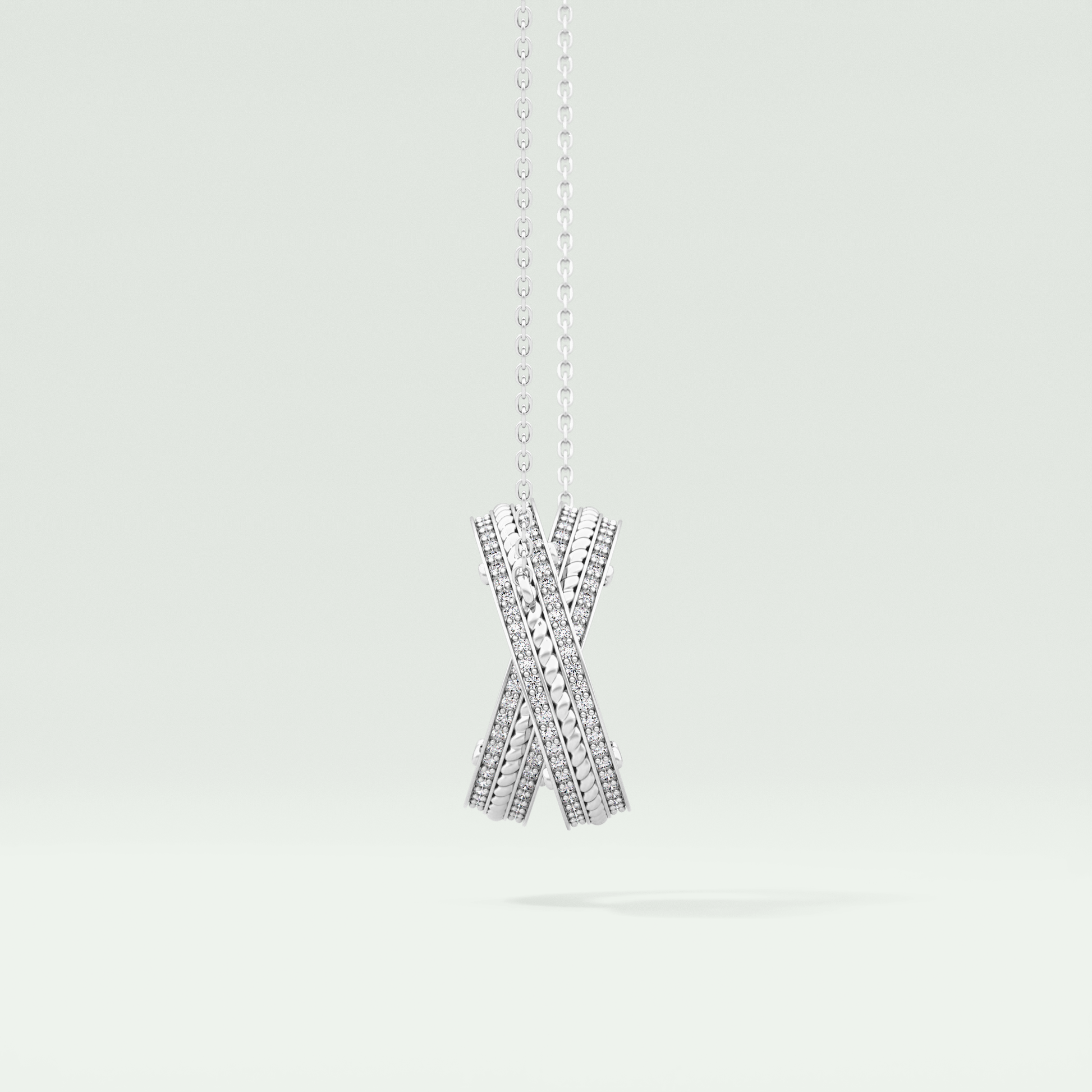 0.20 CT Round Moissanite Stones Open Circle Necklace 7