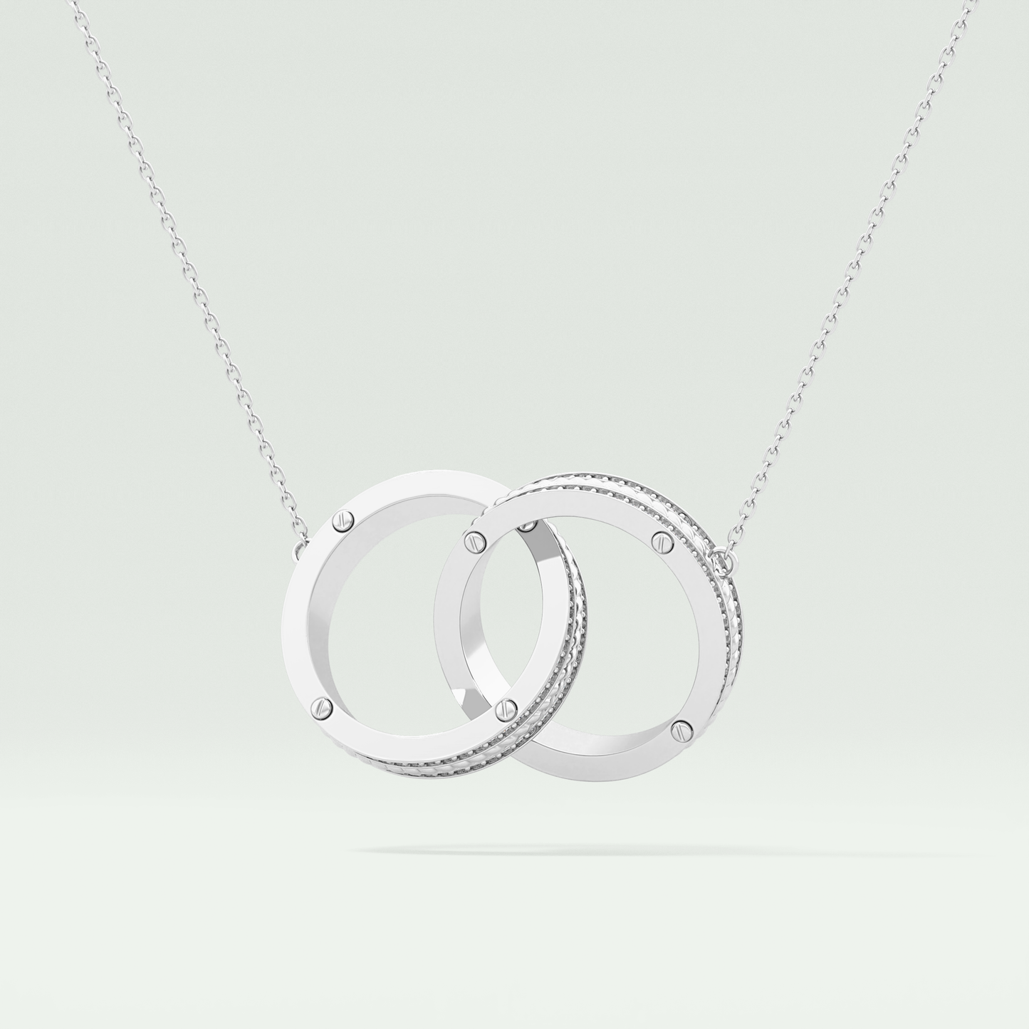 0.20 CT Round Moissanite Stones Open Circle Necklace 8