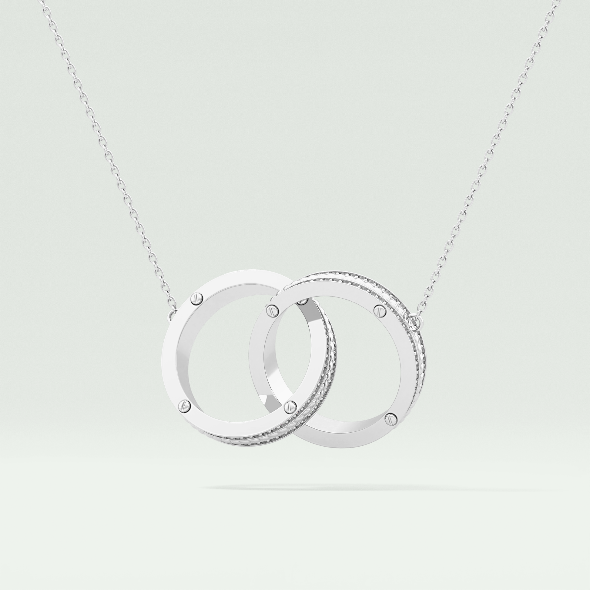 0.20 CT Round Moissanite Stones Open Circle Necklace 8