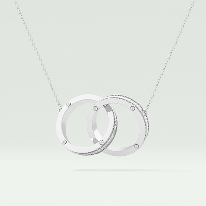 0.20 CT Round Moissanite Stones Open Circle Necklace 8