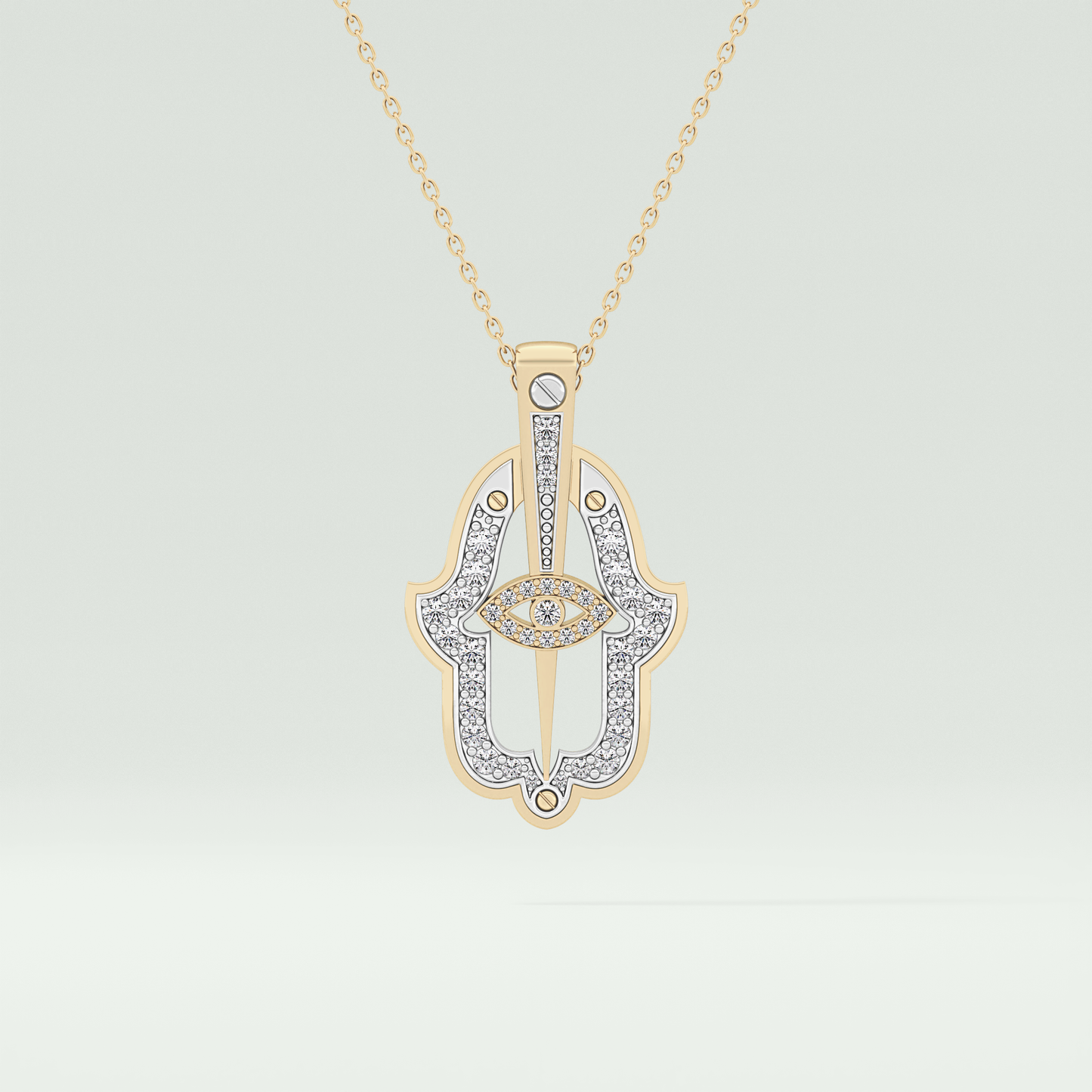 0.30 CT Shimmering Round Moissanite Diamond Stones Necklace For Him 1