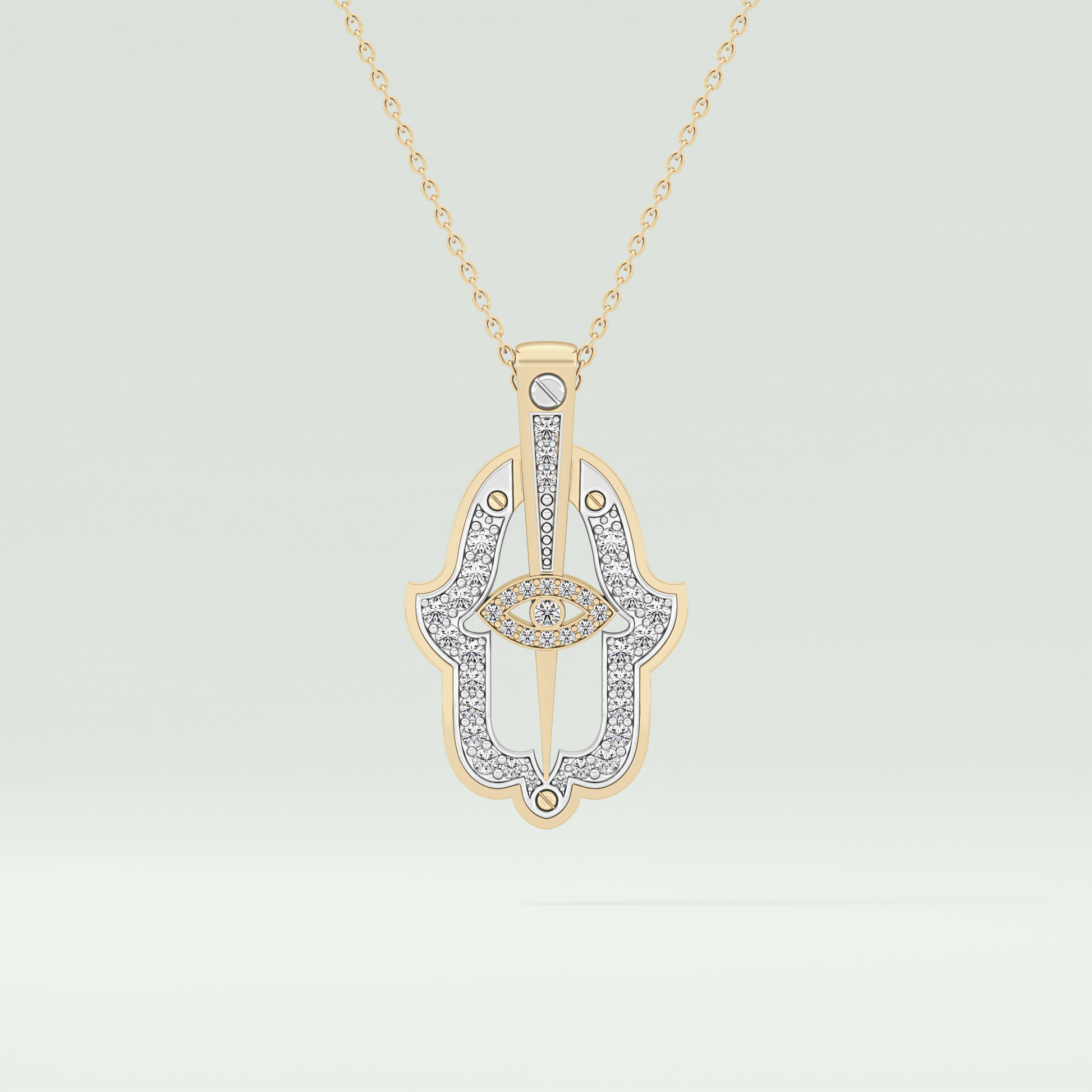 0.30 CT Shimmering Round Moissanite Diamond Stones Necklace For Him 1