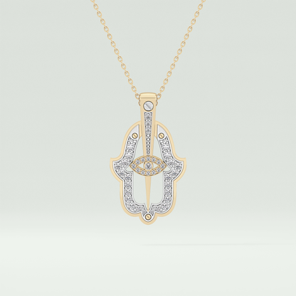 0.30 CT Shimmering Round Moissanite Diamond Stones Necklace For Him 1