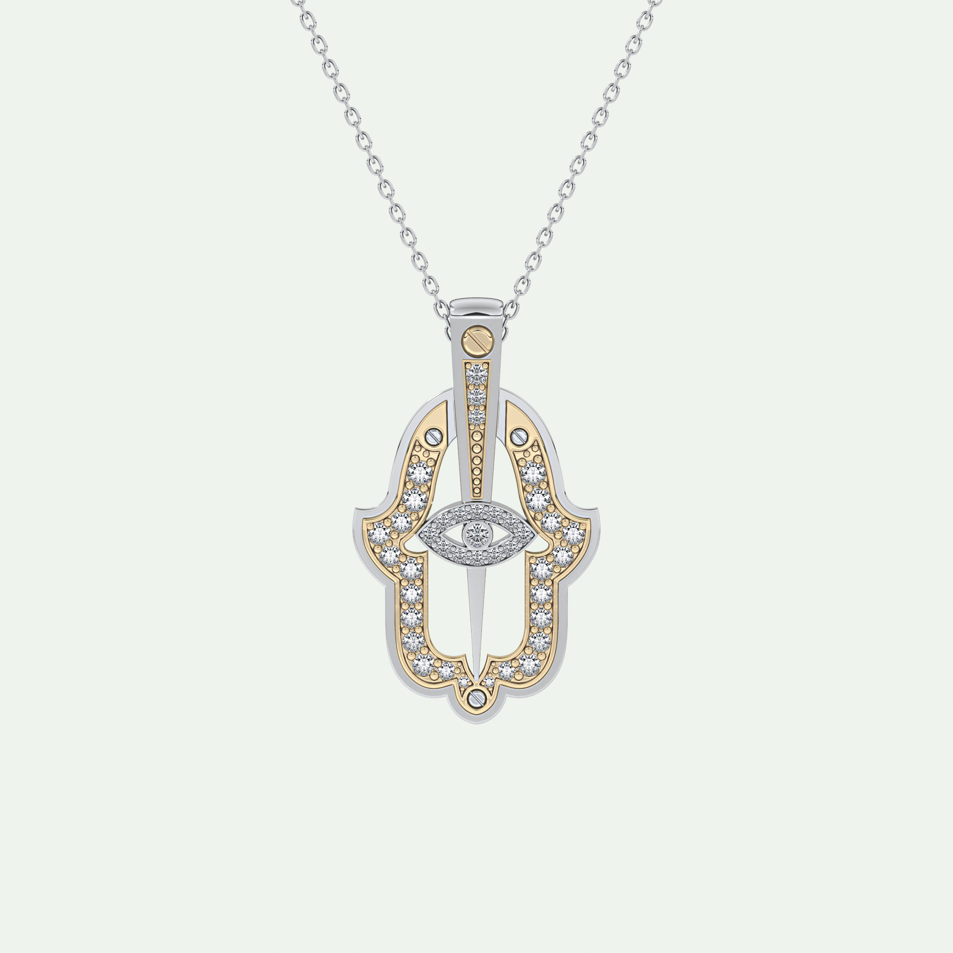 0.30 CT Shimmering Round Moissanite Diamond Stones Necklace For Him 5