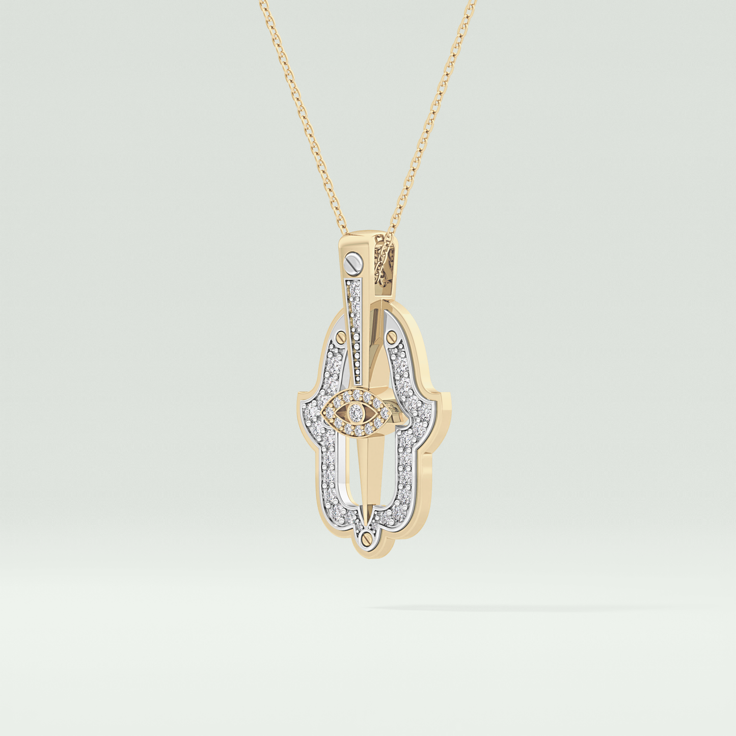 0.30 CT Shimmering Round Moissanite Diamond Stones Necklace For Him 2