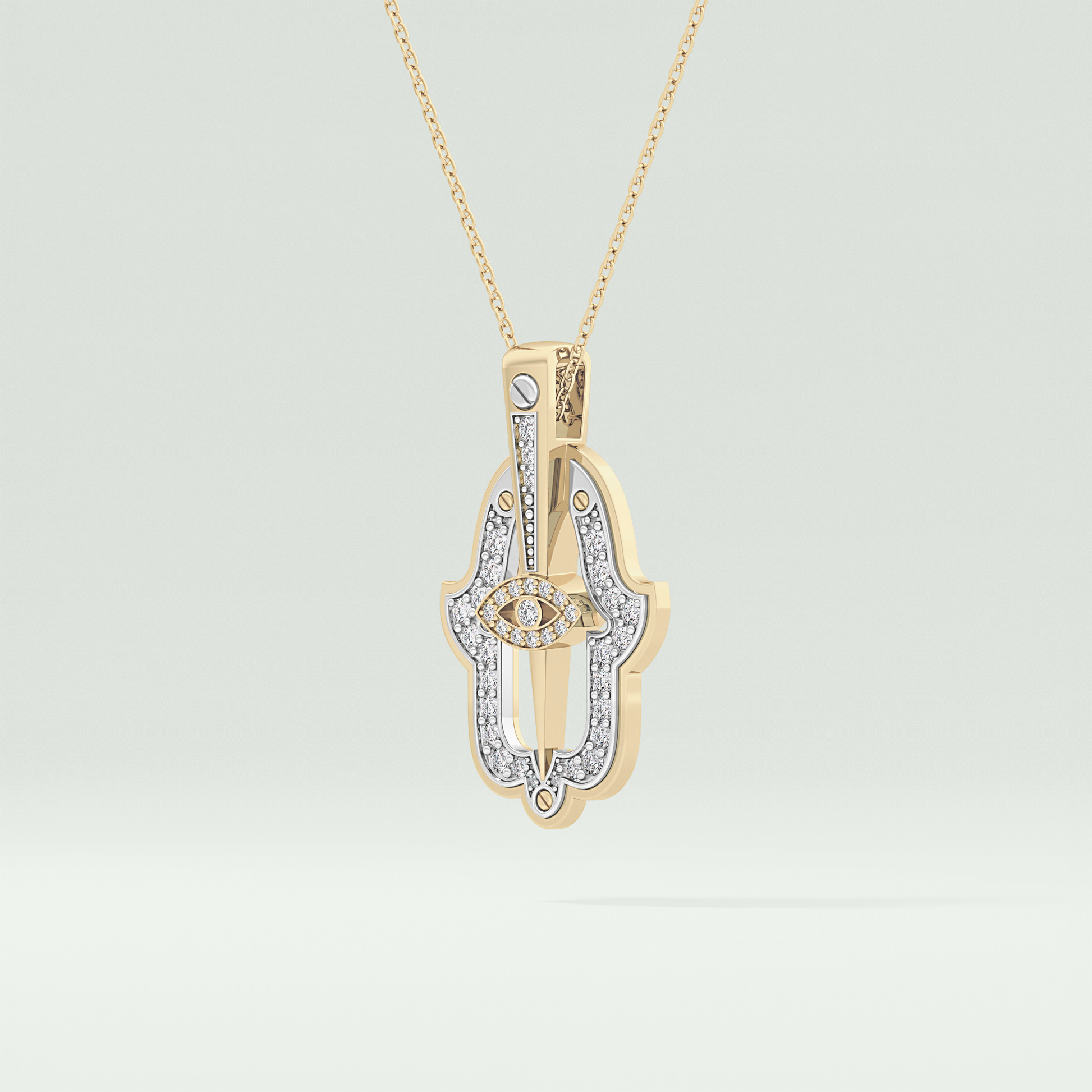 0.30 CT Shimmering Round Moissanite Diamond Stones Necklace For Him 2