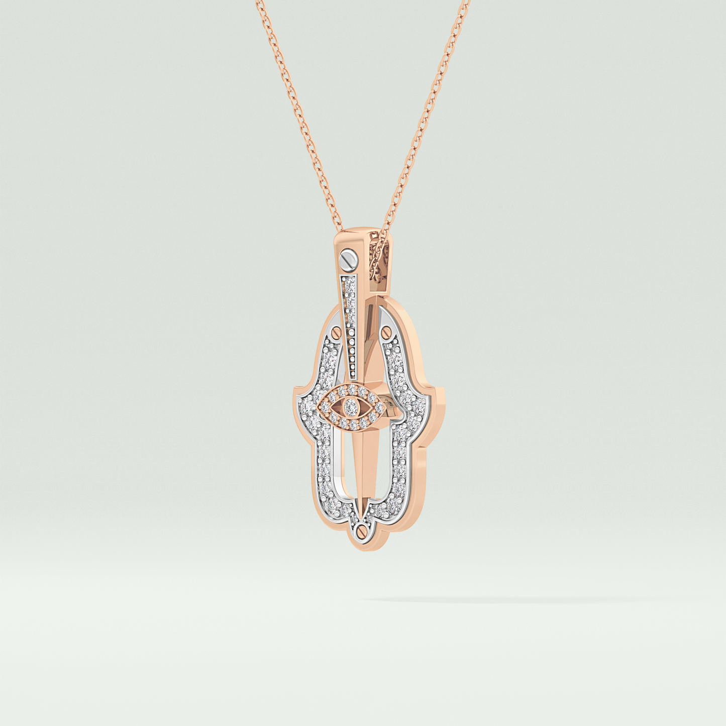 0.30 CT Shimmering Round Moissanite Diamond Stones Necklace For Him 11