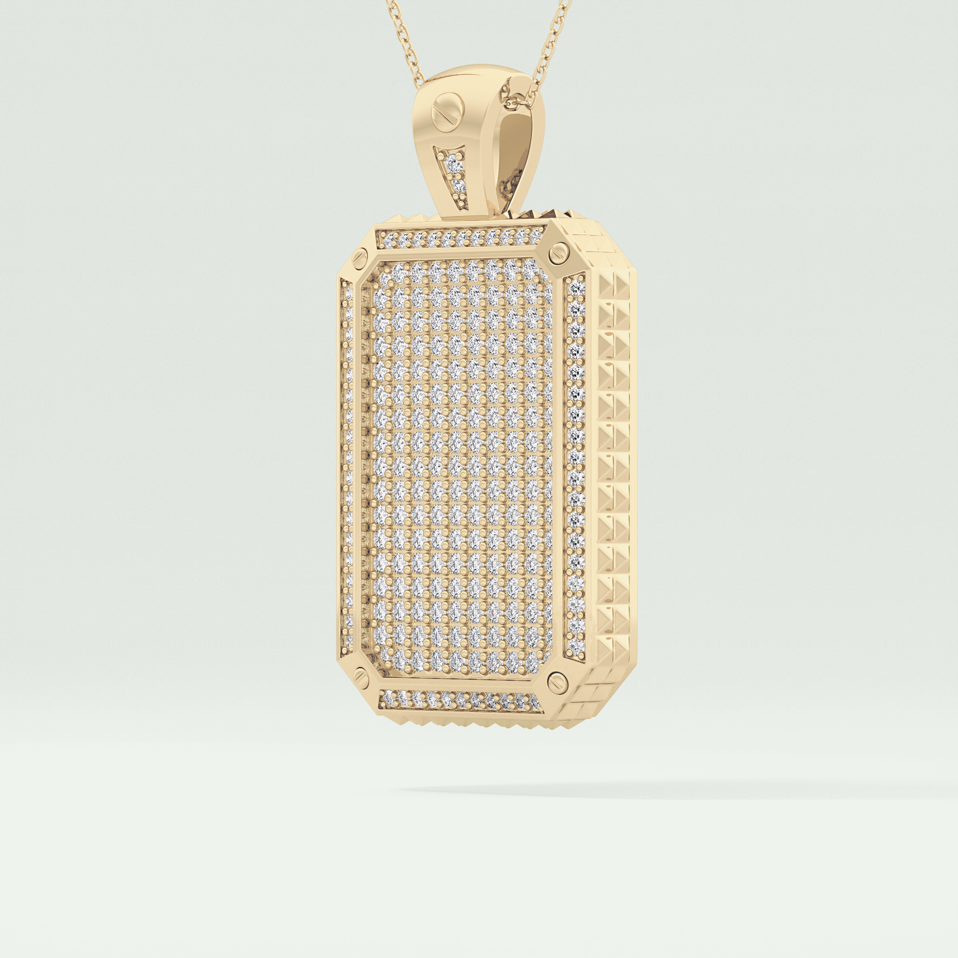 2.10 CT Glamorous Round Moissanite Diamond Stones Necklace For Him 1