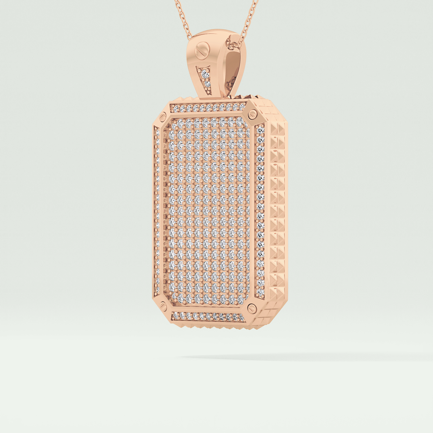 2.10 CT Glamorous Round Moissanite Diamond Stones Necklace For Him 10